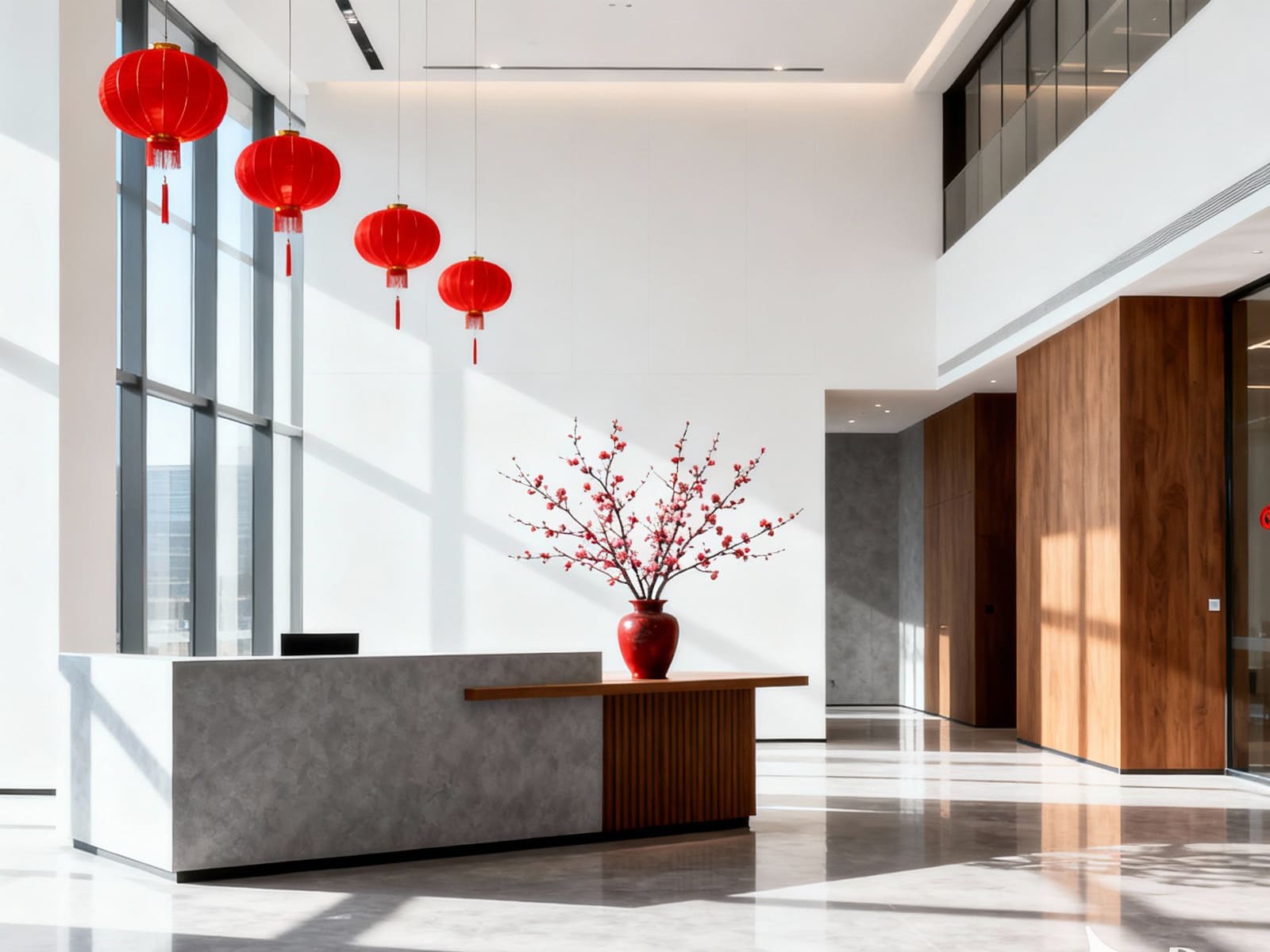 dekorasi imlek di kantor