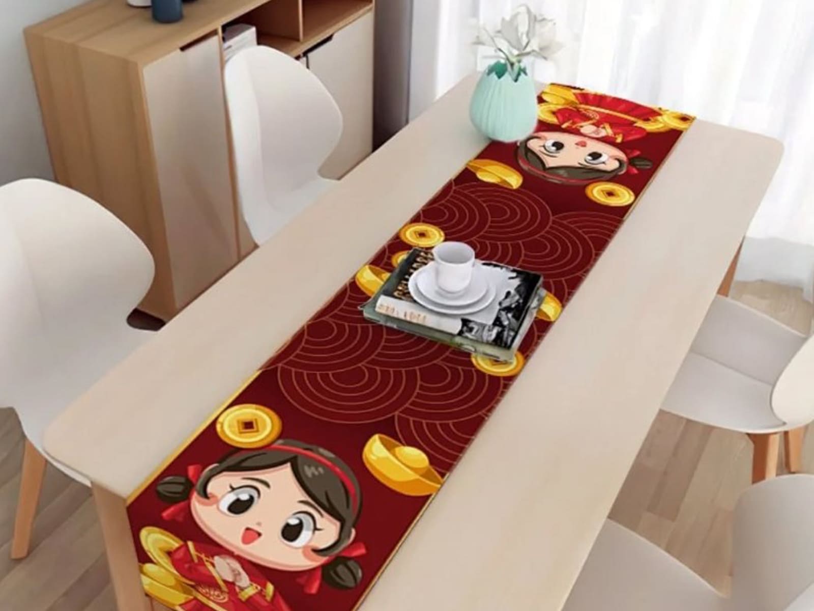 dekorasi imlek ruang makan